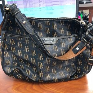 Black and Brown Dooney & Bourke logo bag